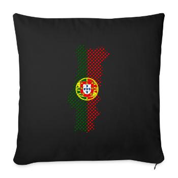 Portugal - Housse de coussin décorative 45 x 45 cm - noir - Devant