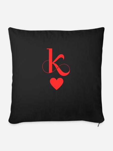Roi des coeurs - King - Housse de coussin décorative 45 x 45 cm - noir
