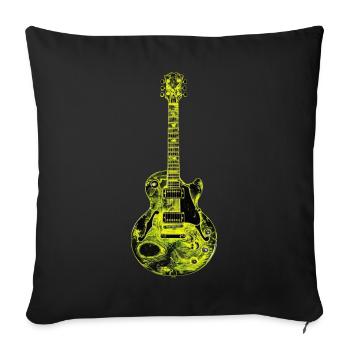 Guitare - Housse de coussin décorative 45 x 45 cm - noir - Devant