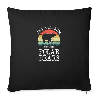 Juste un grand-père qui aime les ours polaires - Housse de coussin décorative 45 x 45 cm - noir - Devant