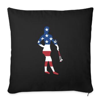 Baton Twirler Us Flag Baton Twirling - Sofa pillowcase 17,3'' x 17,3'' (45 x 45 cm) - black - Front