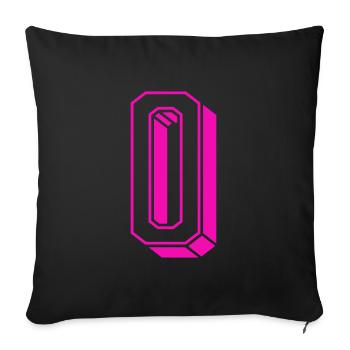 Zahl Null - Nummer 0 pink Mädchen Trikotnummer - Sofakissenbezug 45 x 45 cm - Schwarz - Vorne