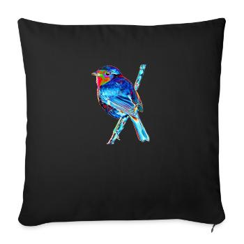 A colorful bird for the day, A732162 - Sofa pillowcase 17,3'' x 17,3'' (45 x 45 cm) - black - Front