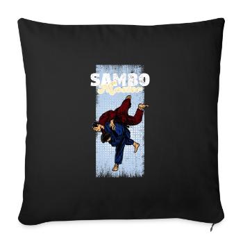 Sambo Selbstverteidigung Ringen Kampfsport - Sofakissenbezug 45 x 45 cm - Schwarz - Vorne
