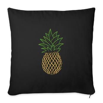 Ananas - Sofakissenbezug 45 x 45 cm - Schwarz - Vorne
