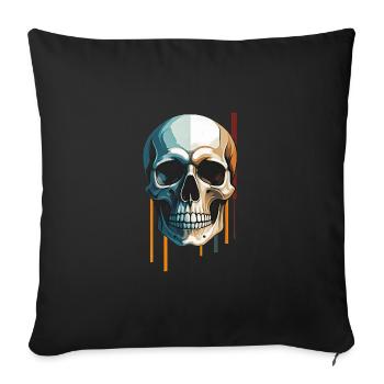 Skull Art - Moderner Totenkopf im Dual-Color Desig - Sofakissenbezug 45 x 45 cm - Schwarz - Vorne