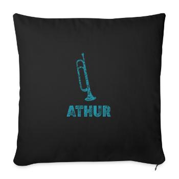 Trumpet for Athur brass band trumpets - Sofa pillowcase 17,3'' x 17,3'' (45 x 45 cm) - black - Front