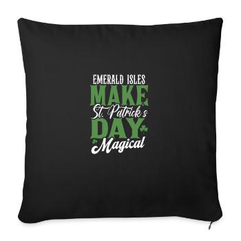 Les îles d’Émeraude rendent la Saint-Patrick magique - Housse de coussin décorative 45 x 45 cm - noir - Devant