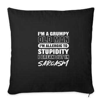 Grumpy Old Man Sarcastique Personne Cadeau - Housse de coussin décorative 45 x 45 cm - noir - Devant