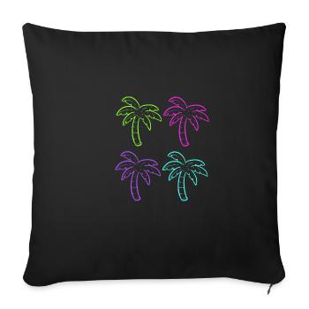 Cadeau d’architecte d’intérieur multicolore de palmiers - Housse de coussin décorative 45 x 45 cm - noir - Devant