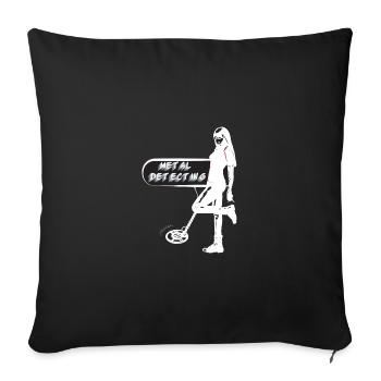 Chasseur de trésors sexy avec détecteur de métaux - Housse de coussin décorative 45 x 45 cm - noir - Devant