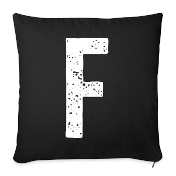 F Letter - Sofa pillowcase 17,3'' x 17,3'' (45 x 45 cm) - black - Front