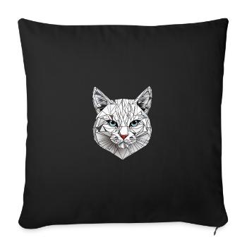 Polygon-Geometrie-Katze - Sofakissenbezug 45 x 45 cm - Schwarz - Vorne