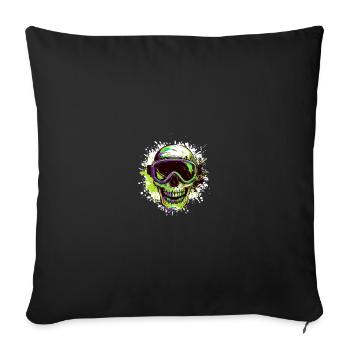 Ski Skull Lunettes de ski Skull - Housse de coussin décorative 45 x 45 cm - noir - Devant
