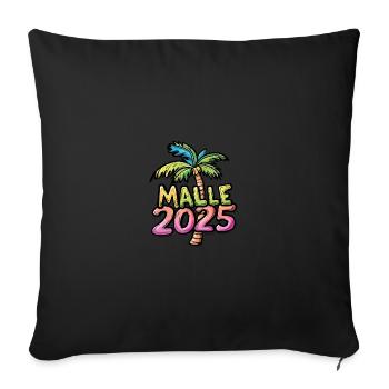 Malle 2025 Mallorca Palme - Sofakissenbezug 45 x 45 cm - Schwarz - Vorne