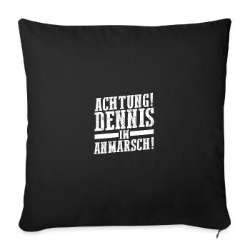 Prénom Dennis - Housse de coussin décorative 45 x 45 cm - noir - Devant