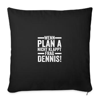Prénom Dennis - Housse de coussin décorative 45 x 45 cm - noir - Devant