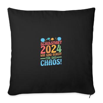 Parents School Child Primary School First Grade Enrollment - Sofa pillowcase 17,3'' x 17,3'' (45 x 45 cm) - black - Front