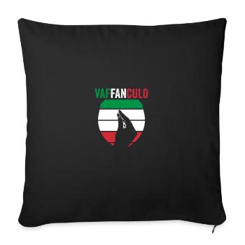 Italie Vaffanculo italien - Housse de coussin décorative 45 x 45 cm - noir - Devant