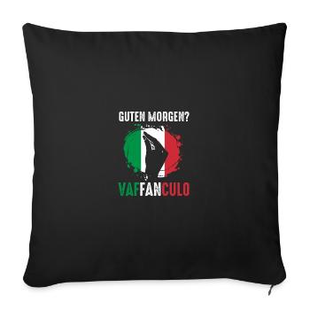Italie Vaffanculo italien - Housse de coussin décorative 45 x 45 cm - noir - Devant