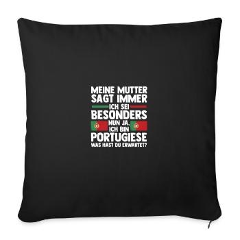 Portuguese Portugal - Sofa pillowcase 17,3'' x 17,3'' (45 x 45 cm) - black - Front