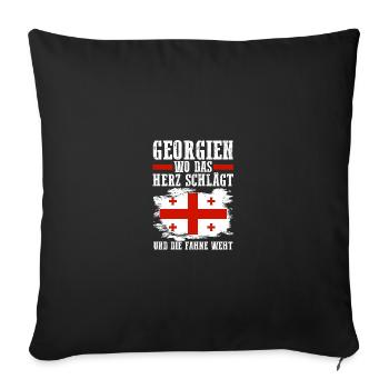 Géorgie géorgienne - Housse de coussin décorative 45 x 45 cm - noir - Devant