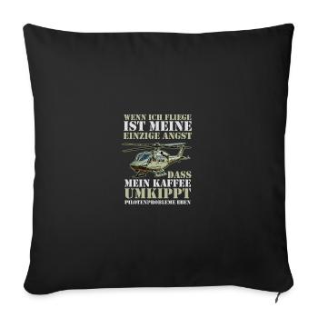 Pilot Flying Aviator Helicopter Helicopter - Sofa pillowcase 17,3'' x 17,3'' (45 x 45 cm) - black - Front