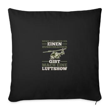 Pilot Helicopter Helicopter - Sofa pillowcase 17,3'' x 17,3'' (45 x 45 cm) - black - Front