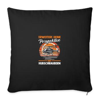 Pilot Helicopter Helicopter - Sofa pillowcase 17,3'' x 17,3'' (45 x 45 cm) - black - Front