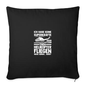 Pilote Hélicoptère Hélicoptère - Housse de coussin décorative 45 x 45 cm - noir - Devant