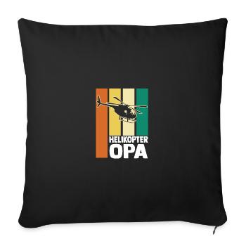 Grandpa Grandfather Pilot Helicopter Helicopter - Sofa pillowcase 17,3'' x 17,3'' (45 x 45 cm) - black - Front