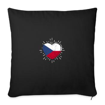 Tchèques République tchèque - Housse de coussin décorative 45 x 45 cm - noir - Devant