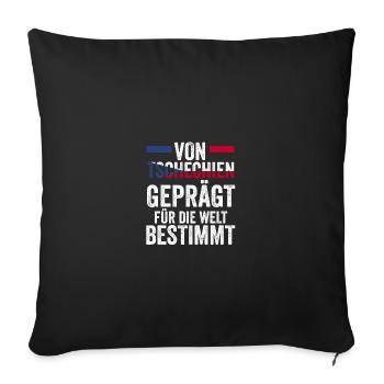 Tchèques République tchèque - Housse de coussin décorative 45 x 45 cm - noir - Devant