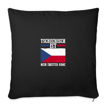 Tchèques République tchèque - Housse de coussin décorative 45 x 45 cm - noir - Devant