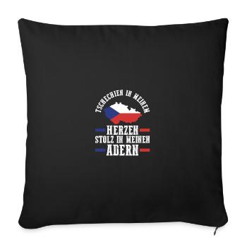 Tchèques République tchèque - Housse de coussin décorative 45 x 45 cm - noir - Devant