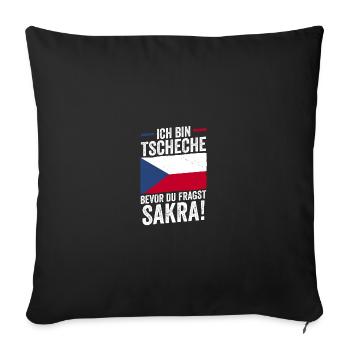 Tchèques République tchèque - Housse de coussin décorative 45 x 45 cm - noir - Devant