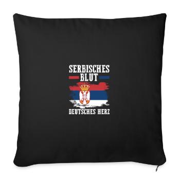 Serbian Serbian Germany Serbia - Sofa pillowcase 17,3'' x 17,3'' (45 x 45 cm) - black - Front
