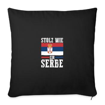 Serbian Serbian Serbia - Sofa pillowcase 17,3'' x 17,3'' (45 x 45 cm) - black - Front