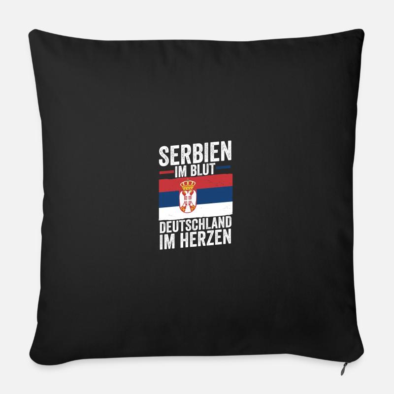 Serben Serbisch Deutschland Serbien - Sofakissenbezug 45 x 45 cm - Schwarz
