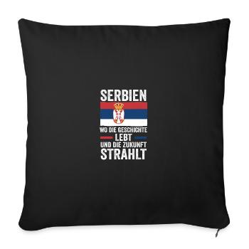 Serbian Serbian Serbia - Sofa pillowcase 17,3'' x 17,3'' (45 x 45 cm) - black - Front