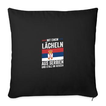 Serbian Serbian Serbia - Sofa pillowcase 17,3'' x 17,3'' (45 x 45 cm) - black - Front