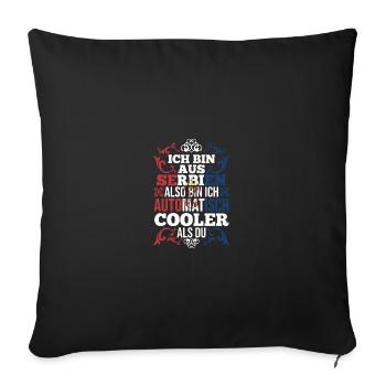 Serbe Serbe Serbie - Housse de coussin décorative 45 x 45 cm - noir - Devant