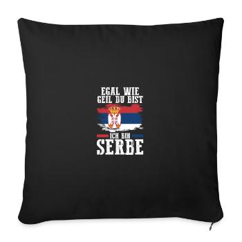 Serbe Serbe Serbie - Housse de coussin décorative 45 x 45 cm - noir - Devant