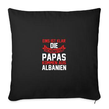 Albanian Albanian Dad Father Albania - Sofa pillowcase 17,3'' x 17,3'' (45 x 45 cm) - black - Front
