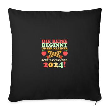 Parents : Scolaire, Enfant, École primaire, Première année, Inscription - Housse de coussin décorative 45 x 45 cm - noir - Devant