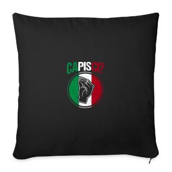 Italie Italien Capisci - Housse de coussin décorative 45 x 45 cm - noir - Devant