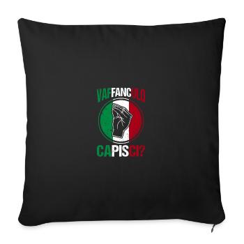 Italie Italien Capisci Vaffanculo - Housse de coussin décorative 45 x 45 cm - noir - Devant