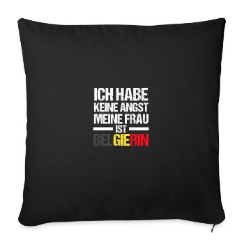 Belgium Belgium - Sofa pillowcase 17,3'' x 17,3'' (45 x 45 cm) - black - Front