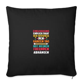 Kindergarten graduates school start school child enrollment - Sofa pillowcase 17,3'' x 17,3'' (45 x 45 cm) - black - Front