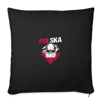 Pole Poland - Sofa pillowcase 17,3'' x 17,3'' (45 x 45 cm) - black - Front